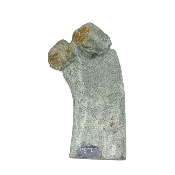 STONE SCULPTURE of Two Sisters by Peter Hand Carved Unique Artwork 9" - Picture 8 of 12